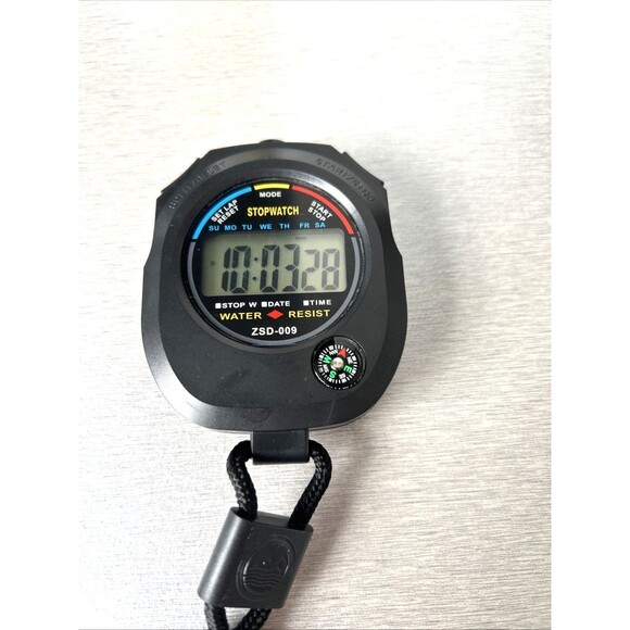 Sportwatch ZSD-009 Stop Watch Timer Clock Water Resistant w/ Compass - Picture 6 of 6